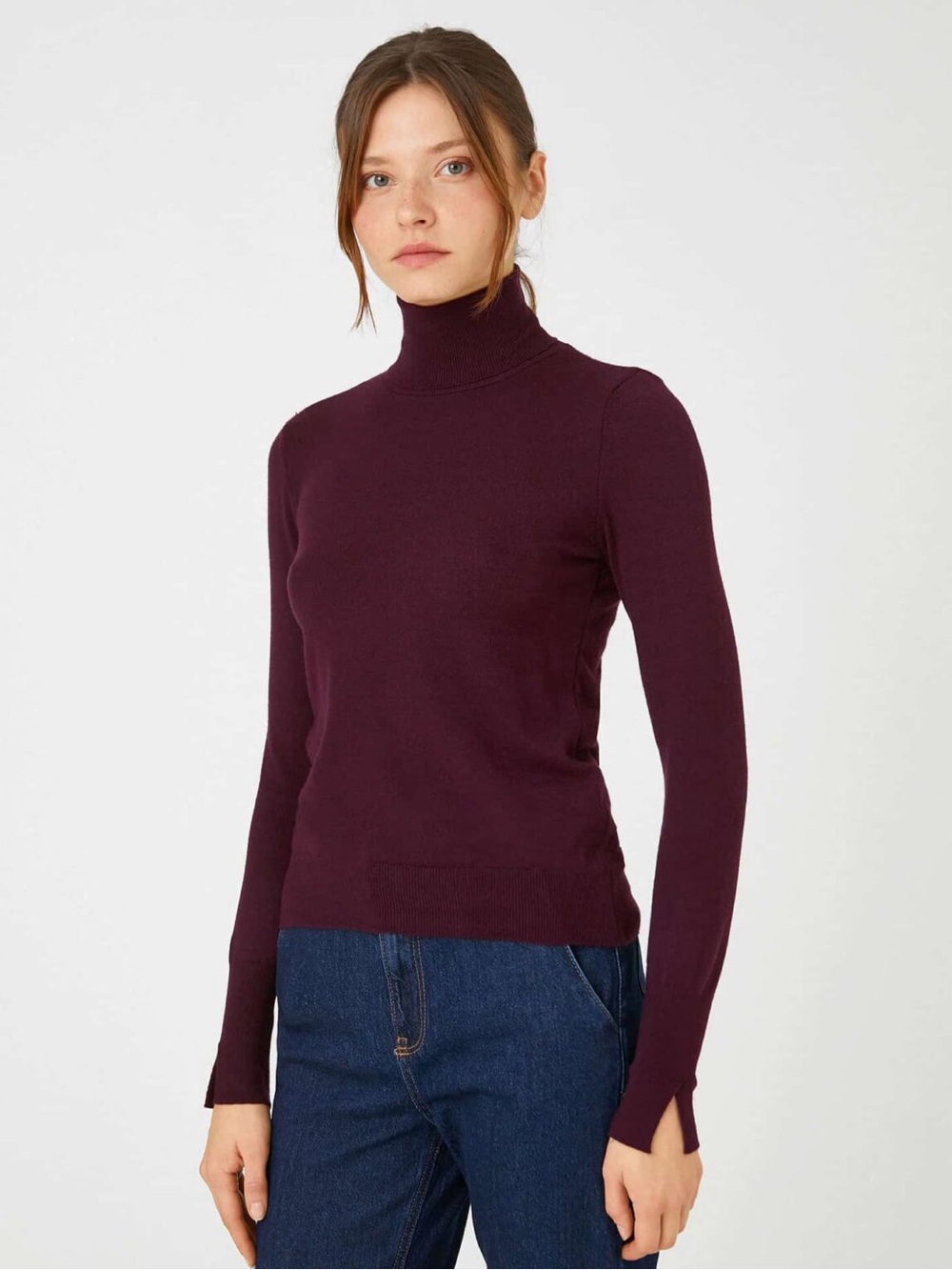 ZARA, Deep Burgundy Turtle Neck Sweater, Size Small *Fits Snug*